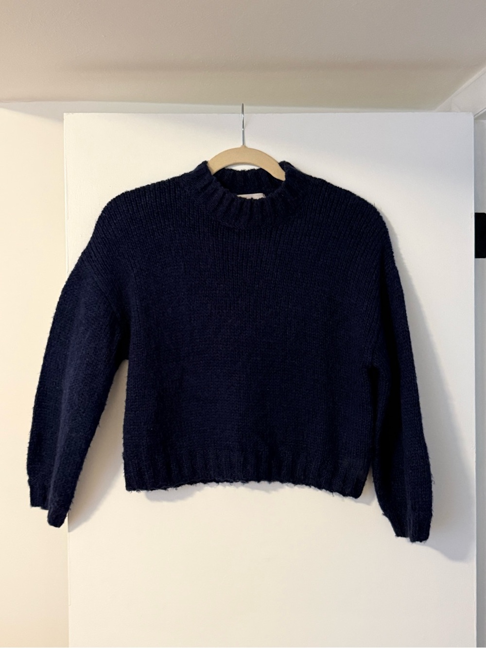 Rollas mock neck navy sweater